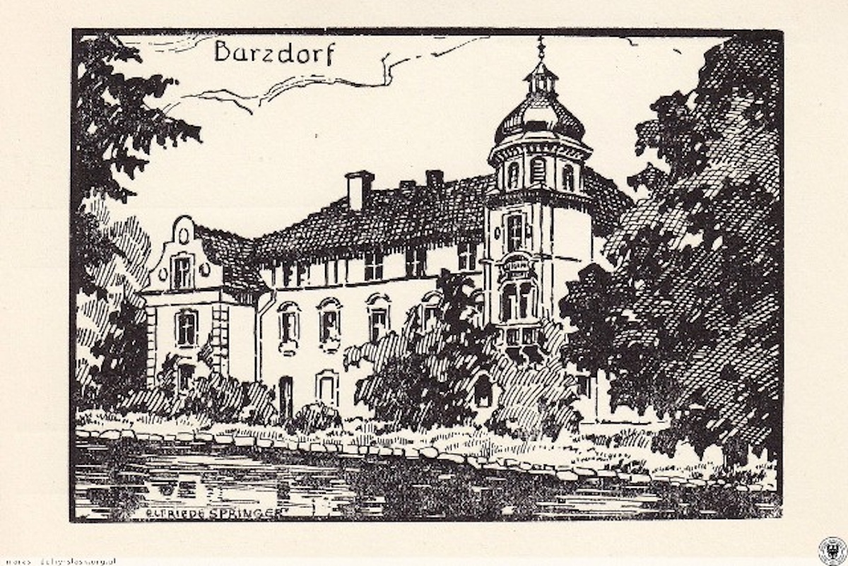 bartoszowek_rysunek pałacu majątki von Richthofenów