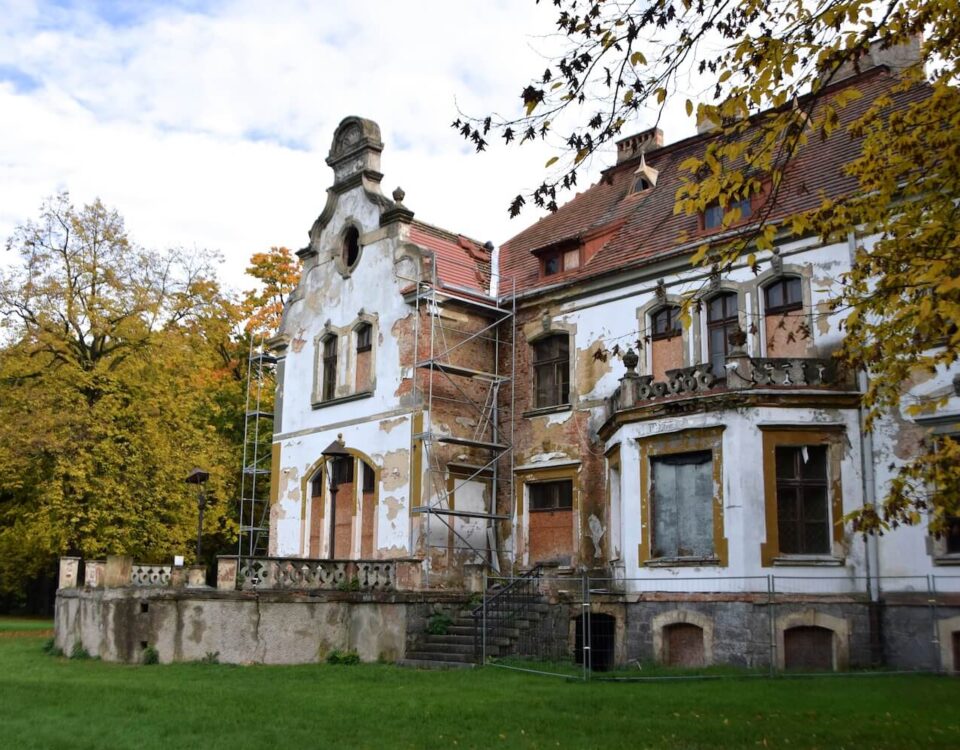 pałac w Targoszynie, widok na taras